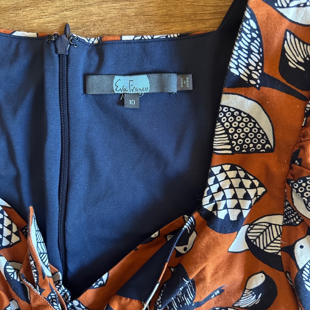 Anthropologie Eva Franco Tropical Birds Sweetheart Neck Blouse Puff Sleeves - Picture 2 of 4